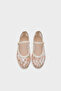 Gabey Buckle Strap Mesh Floral Patterned Round Toe Flat Heeled Casual Women's Ballerinas - 6