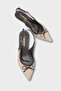 Gwenn Genuine Leather Pointed Toe Open Back Mid-Heeled Women's Shoes - 2