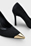 Olivia Stoned Pointed Metal Toe Medium Heeled Satin Evening Dress Stiletto - 6
