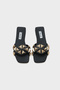 Manon Blunt Toe Metal Accessory Short Heeled Comfort Women's Slippers - 7