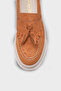 Ashlee Oval-Toe Tasseled Trak Sole Suede Women's Loafers - 3