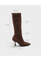 Lucia Stretch Pointed Toe Side Zipper High Heeled Stylish Women's Boots - 6