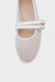 June Buckle Double Strap Mesh Round Toe Flat Heeled Casual Women's Ballerinas - 2
