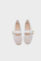 June Buckle Double Strap Mesh Round Toe Flat Heeled Casual Women's Ballerinas - 5