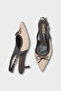 Gwenn Genuine Leather Pointed Toe Open Back Mid-Heeled Women's Shoes - 3