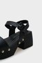 Blunt Toe Single Strap Platform Heeled Women's Sandals - 6