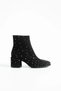 Women's Genuine Leather Stone Boots Black Suede - 2