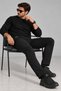 Men's Linen Trousers Lycra Black 106
