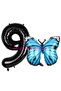 9 Year Old Blue Butterfly Balloon Set - Butterfly Concept and Black Number Balloon - 2
