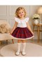 Baby Girl White Blouse Plaid Skirt Set