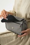 Medium Size Women's Leather Shoulder and Messenger Bag / Daily Gray Leather Bag - 5