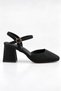 Women's Black Square Toe 7 cm Thick Heeled Ankle Strap Stylish Evening Dress Shoes New Season 2026 - 2