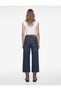 High-Waist Relaxed-Fit Cotton Denim Trousers - Culotte Jeans - 4