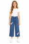 Heart Embroidered Girls' Blue Jeans 6200