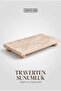 Natural Travertine Oil and Liquid Soap Dispenser Stand 20X10 cm with Wooden Legs