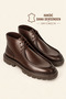 Men's Brown Genuine Leather Lace-Up Thick Sole Boots – Kamala