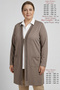 Women's Plus Size Seasonal Ecrin Fabric Long Mother Cardigan (95 cm) Wide Comfortable Fit - Stone-Stitched Brit Button Mink