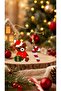 Miyuki Beads Handmade Teddy Bear and Candy Cane Earrings New Year Christmas Noel - 3