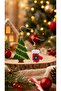 Miyuki Beads Handmade Gloves and Pine Tree Earrings New Year Christmas Noel - 4