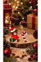 Miyuki Beads Handmade Teddy Bear and Candy Cane Earrings New Year Christmas Noel - 6
