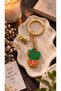 Miyuki Beads Handmade Orange Floral Cactus and Bee Keychain/Bag Ornament - 3