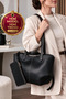 Women's Black Puppy (Non-Zippered) Large Volume Oversized Shoulder Bag