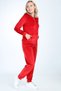 Women's Red Elastic Leg Tracksuit Set - 4