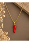 316L Steel Gold Color Chain Red Capa Pepper Model Women's Necklace