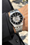 Silver Color Automatic (without battery) Special Lock System, Steel Strap, Men's Wristwatch + bracelet