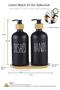 Gloria black 2-piece glass kitchen liquid soap dispenser set with stand - bamboo stand soap dispenser - 5