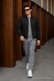 Men's Bomber Coat Quilted Zippered Seasonal Black Jacket - 6