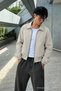 Men's Seasonal Zippered Polo Collar Mink Bomber Jacket