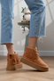 Women's Woolen Lace-Up Thick Sole Boots - 3