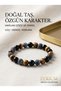 Real Natural Stone Bracelet Protection Luck and Courage Tiger's Eye Onyx Snake Agate Stone - 6