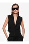 Regular Fit Asymmetrical Cut Wide Collar Buttoned Sleeveless Vest - 3