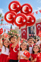 3 Pieces Foil Turkish Flag Round Flag Balloon 18 Inc 45cm 23 April 19 May Decoration Balloon - 3