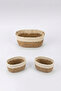 Natural Wicker 3-Piece Organizer Basket Set - Bohemian Home Decoration Organizing Box