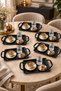6 Pieces | |   Black Alara Metal Tray with Handles | |   Coffee Presentation Tray Turkish Coffee Tray Tea Serving Tray Presentation Tray Guest Catering Tray Does Not Leave Handprints | |   El Kesmez | |   Serving Tray Metal Tray with Handle - 4