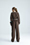 Adara Belted Brown Double Breasted Collared Jumpsuit - 6