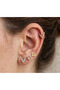 Stone Clover Hoop Clover Steel Earrings Set of 6 - 2