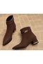 Women's Suede Pointed Toe Zippered 4 cm Heeled Stylish Boots