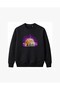 Moon Silhouette Halloween Witches Embroidered Crew Neck Sweatshirt Unisex - 2