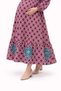 Women's Button-Front Embroidered Pocketed Burgundy Maternity Hijab Dress - 3