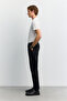 Men's Black Non-Creasing Technical Fabric Slim Fit Trousers A62Y3014 - 5