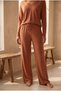 Women's wide leg home pants mocha