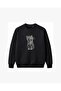 Curious Kitten Embroidered Crew Neck Sweatshirt Unisex - 2