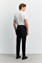 Men's Black Non-Creasing Technical Fabric Slim Fit Trousers A62Y3014 - 6