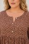 Women's Plus Size Brown Viscose Dress Summer Long Buttoned Pocketed Crisp Floral Pattern - 5