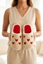 Women's Mink Heart Embroidered Plush House Slippers 3 cm Byndfkb02