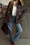 Brown Velvet Collar Plaid Jacket - 0209 - 2